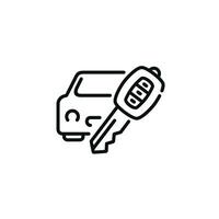 Car key line icon isolated on white background vector