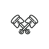 Piston line icon isolated on white background vector