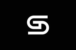 Creative and professional initial letter G S logo design template on black background vector