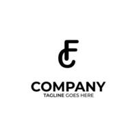 Symbol CF letter logo on white background, can be used for art companies, sports, etc vector