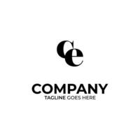 Symbol CE letter logo on white background, can be used for art companies, sports, etc vector