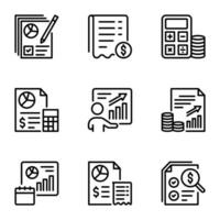 Set of Financial Analytics Line Icons. lined, saving, analytics, economic, graph, accounting, diagram, exchange, infographic, management, payment, stroke, investment vector