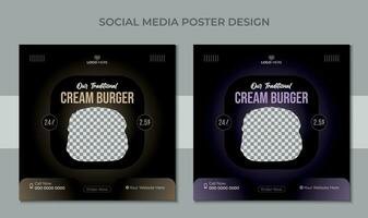 Social media banner for food business. media post, cuisine, delivery, ad, food icon, banners, shop, eat, offer, digital, graphic, fresh, dinner, abstract, fast food, pizza, fast, post Design. vector