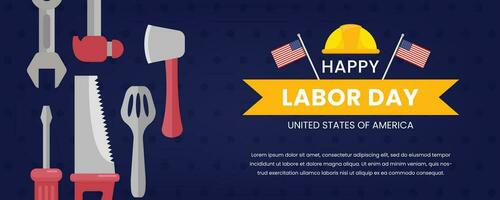 Happy Labor Day greeting banner template vector