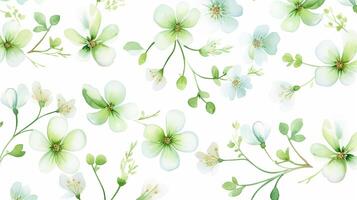 Seamless pattern of Chrysopsis flower in watercolor style isolated on white background. Chrysopsis flower texture background. Generative AI photo