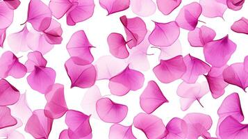 Seamless pattern of Bougainvillea flower in watercolor style isolated on white background. Bougainvillea flower texture background. Generative AI photo
