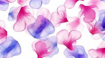 Seamless pattern of Balloon flower in watercolor style isolated on white background. Balloon flower texture background. Generative AI photo