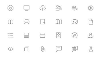 Pixel Perfect. Basic User Interface Essential Set. Line Outline Icons. For App, Web, Print. Editable Stroke. Pixel Stroke Wide with Round Cap and Round Corner vector