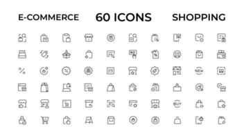 E-commerce, online shopping and delivery elements - minimal thin line web icon set. Outline icons collection. Simple vector illustration.