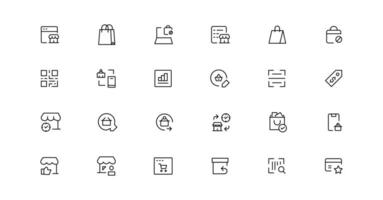 E-commerce, online shopping and delivery elements - minimal thin line web icon set. Outline icons collection. Simple vector illustration.