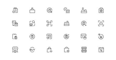 E-commerce, online shopping and delivery elements - minimal thin line web icon set. Outline icons collection. Simple vector illustration.