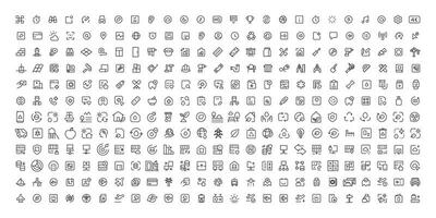 Mega set of icons in trendy line style. ui ux, ecology, real estate, transport, Business, ecommerce, finance, accounting. Big set Icons collection. Vector illustration