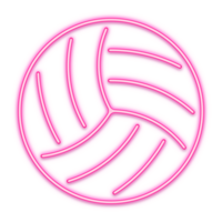 volleyball color neon line icon png
