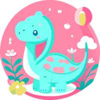 dinosaurio ilustración diseño. ai generado png