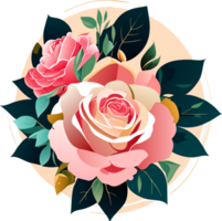 Pink roses. AI Generated png