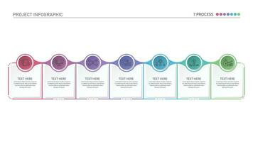 Infographic process design with icons and 7 options or steps. vector