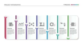 infografía proceso diseño con íconos y 7 7 opciones o pasos. vector