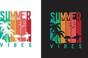 verano vibraciones camiseta vector