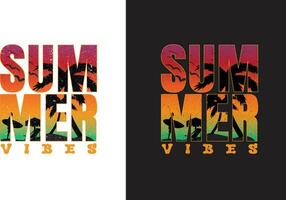 SUMMER VIBES T-SHIRT DESIGN vector