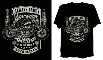 motocicleta camiseta diseño plantilla, bicicleta amante t camisa con Clásico y tipografía estilo vector