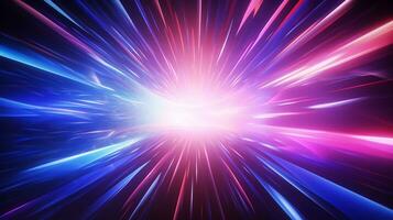 abstract background of speed motion in the tunnel with light rays. photo