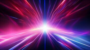 abstract background of speed motion in the tunnel with light rays. photo