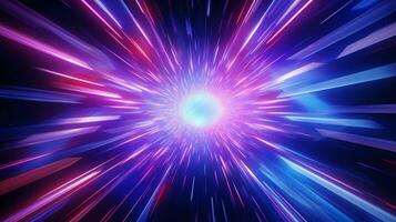 abstract fast background with neon lights. Glowing spiral pattern. photo