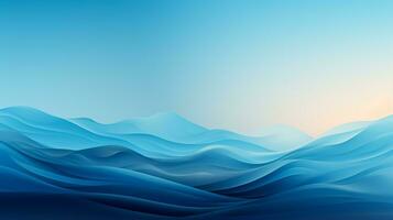 Abstract blue background with waves and space for text photo