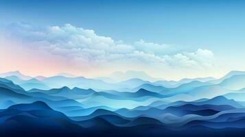 Abstract blue background with waves and space for text photo