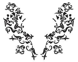 Black and white embroidery pattern vector