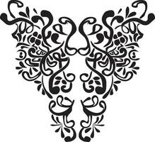 Black and white embroidery pattern vector