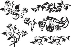 Group of Vector Pattern Floral and Vines Design and Embroidery