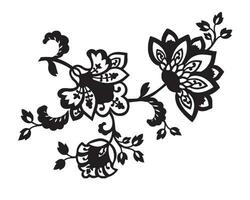 floral blacka and white pattern vector