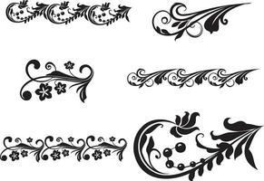 Group of Vector Pattern Floral and Vines Design and Embroidery