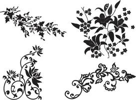 Group of Vector Pattern Floral and Vines Design and Embroidery