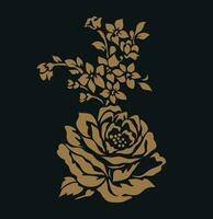 Roses vector embroidery pattern