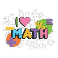 Isolated math lettering with mathematical operators Math class concept Vector