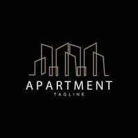 Apartment Building Logo, Modern Design Style Line Vector Symbol Illustration Template