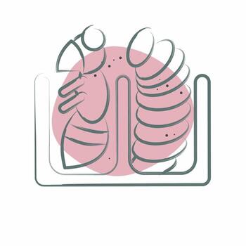 Icon Larva Bee. related to Apiary symbol. Color Spot Style. simple design editable. simple illustration vector