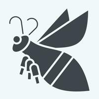 Icon Mountain Bee. related to Apiary symbol. glyph style. simple design editable. simple illustration vector