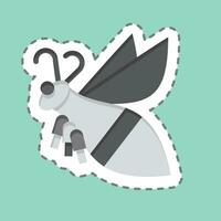 Sticker line cut Mountain Bee. related to Apiary symbol. simple design editable. simple illustration vector