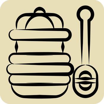 Icon Honey Jar. related to Apiary symbol. hand drawn style. simple design editable. simple illustration vector