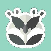 Sticker line cut Botanical. related to Apiary symbol. simple design editable. simple illustration vector