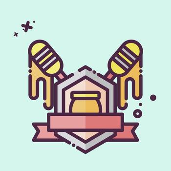 Icon Badge. related to Apiary symbol. MBE style. simple design editable. simple illustration vector