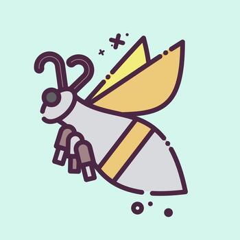 Icon Mountain Bee. related to Apiary symbol. MBE style. simple design editable. simple illustration vector