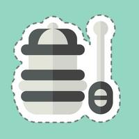 Sticker line cut Honey Jar. related to Apiary symbol. simple design editable. simple illustration vector