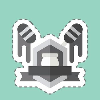 Sticker line cut Badge. related to Apiary symbol. simple design editable. simple illustration vector