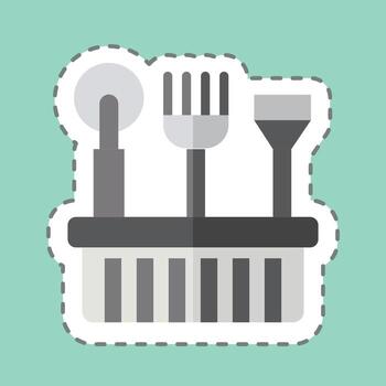 Sticker line cut Beekeeper Tool. related to Apiary symbol. simple design editable. simple illustration vector
