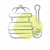 Icon Honey Jar. related to Apiary symbol. Color Spot Style. simple design editable. simple illustration vector