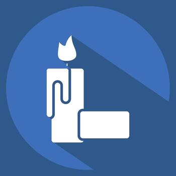 Icon Candle. related to Apiary symbol. long shadow style. simple design editable. simple illustration vector